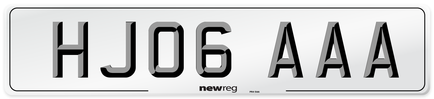 HJ06 AAA Number Plate from New Reg